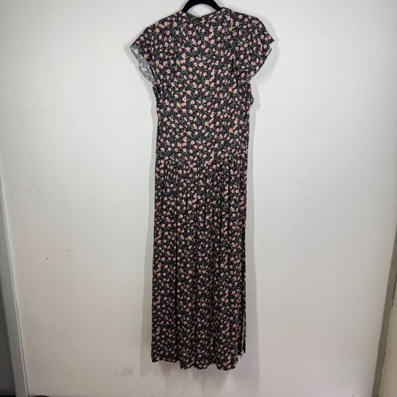 Zadig & Voltaire Black Pink Floral Maxi Dress Size XS Romantic - Picture 12 of 14